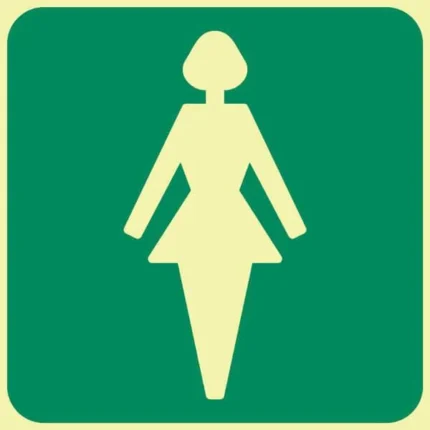 E25 female toilet photoluminescent sign