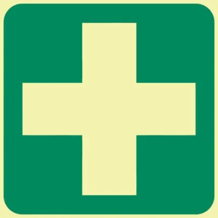 E7 green cross photoluminescent sign