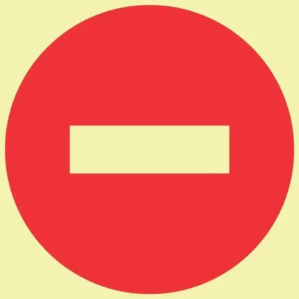 E24 no entry photoluminescent sign